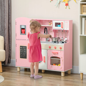 AIYAPLAY Role Play Kitchen with Ice Maker and Chalkboard