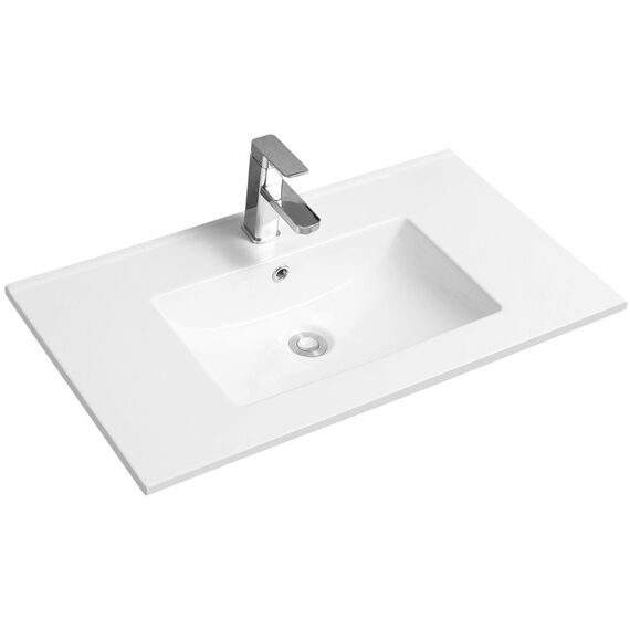 Ceramic 81cm Thin-Edge Inset Basin with Scooped Bowl