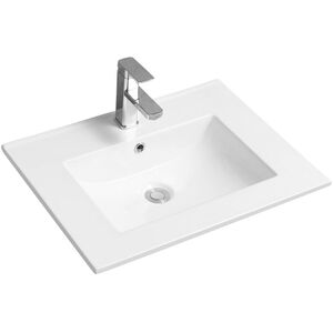 Ceramic Thin-Edge Inset Basin with Scooped Bowl