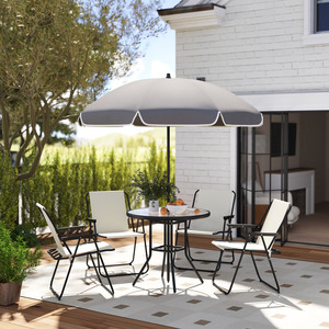 Outsunny Garden Furniture Dining Set with Parasol