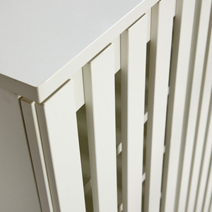 White Halden Shoe Storage 3 Door Slatted Front Cabinet Unit  shot 7647930