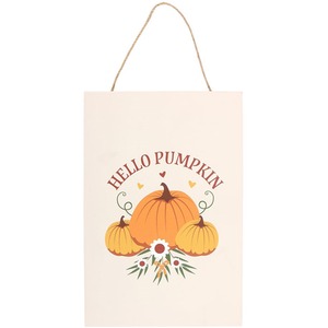 Autumn Days Hello Pumpkin Hanging Sign
