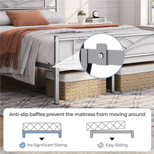 Silver / Double Metal Bed Frame with Cloud Design shot 7825246