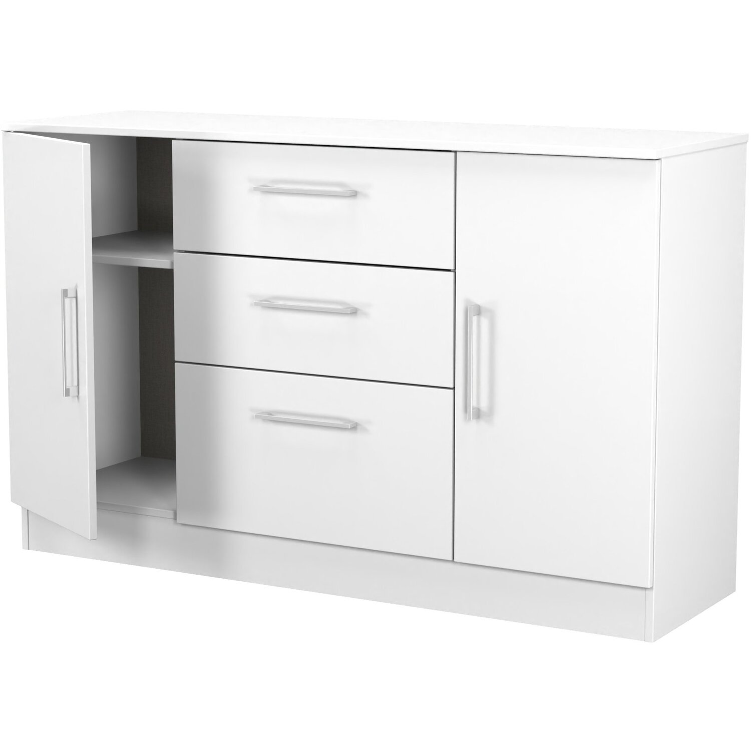 Worcester Ready Assembled 2 Door 3 Drawer Sideboard - White Matt