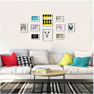 SONGMICS Picture Frame Set of 10, MDF and PS Panels