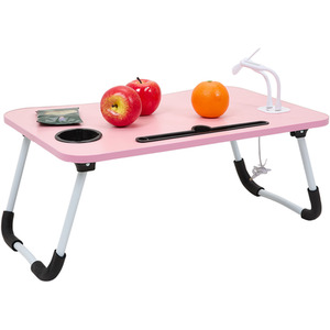 Livingandhome Foldable Laptop Table with USB Ports