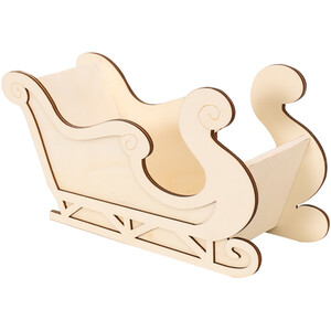 Wooden Sleigh Unfinished Decoration