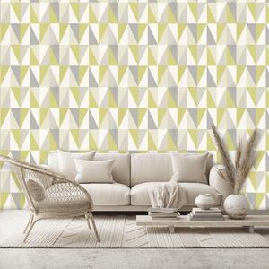 Remix Zest Triangles Neutral Paste The Wall Wallpaper