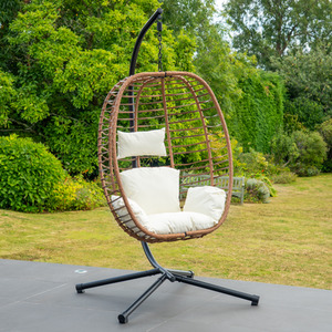 Appleford Hanging Swing Single Egg Pod Chair - Cream