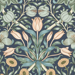 Pomegranate Grove Wallpaper in Navy