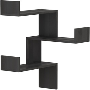 Black Wood Luksa Corner Bookcase shot 10601966