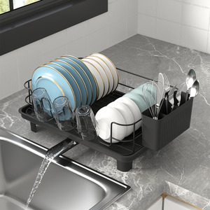 Lifeideas Carbon Steel Dish Drainer with Rotating Telescopic Drainage Pipe