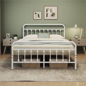 White / King Yaheetech Vintage Metal Bed Frame shot 10695308