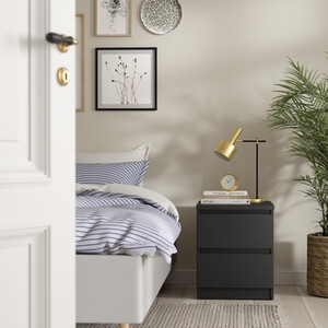 Naia 2 Drawer Modern Bedside Table