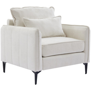 Orange Fleece Fabric Single Sofa Armchair shot 10811186