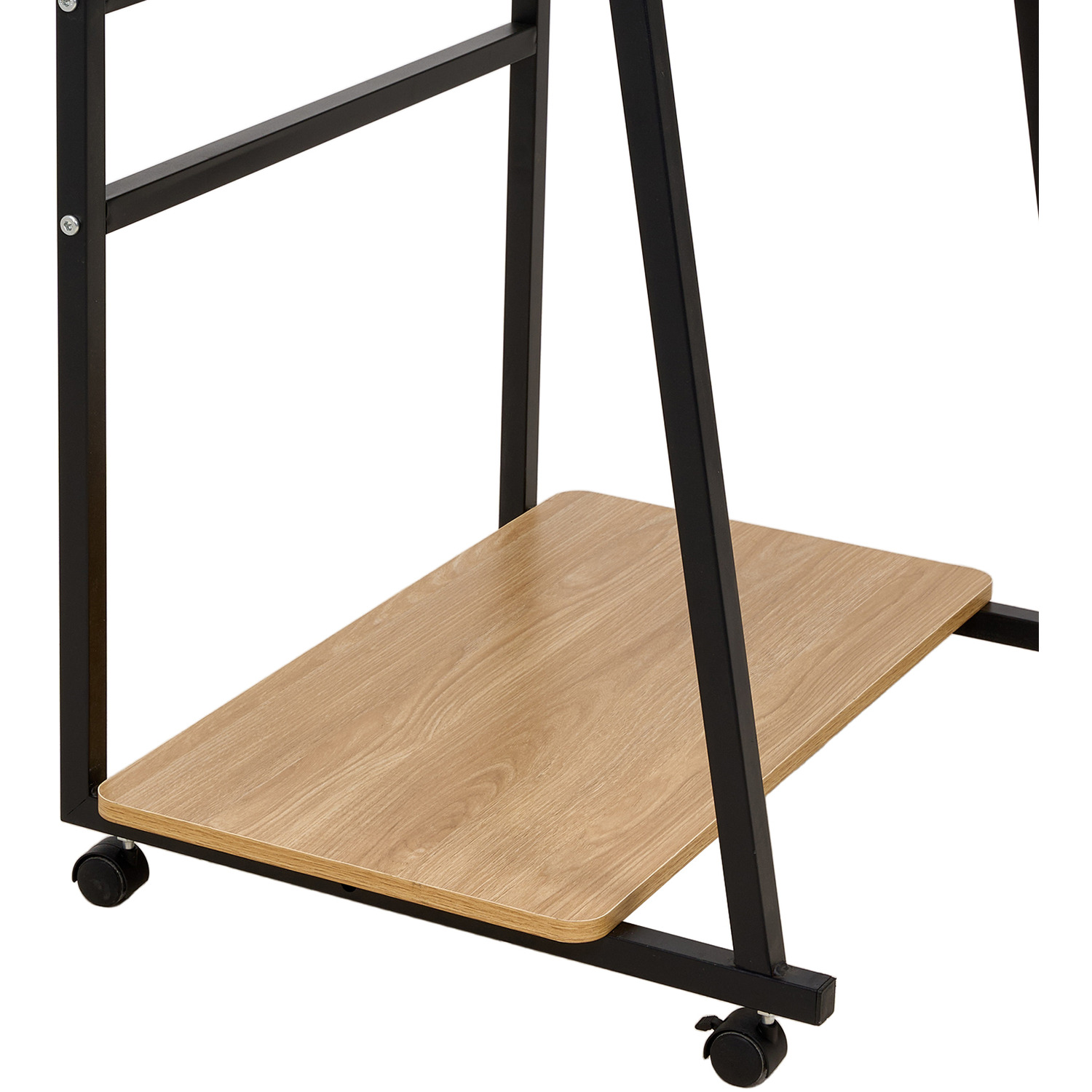 3-tier Computer Desk With Wheels - Wood