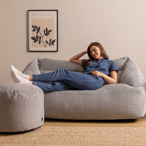 Icon Cecilia Jumbo Cord Sofa Bean Bag and Round Footstool