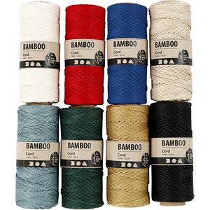 Bamboo Cord Assorted colours 8x65m