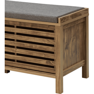 Luna Mango Wood Effect Sliding Door Shoe Bench Storage Unit