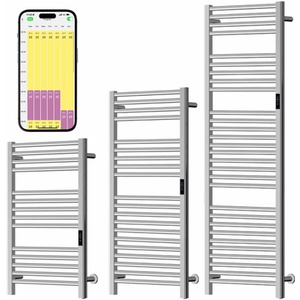 Sulby Wifi Stainless Steel Dry Electric Heated Towel Rail, Chrome