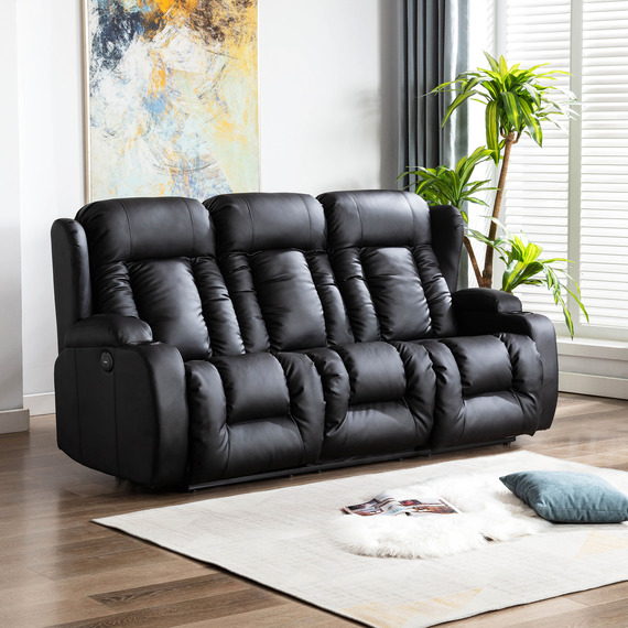 Caesar Electric High Back Luxury Recliner 3 Seater Sofa