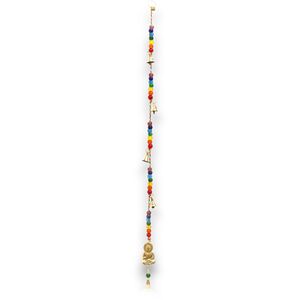 Indian Chimes Brass Buddha with Chakra Beads String Bells Gold