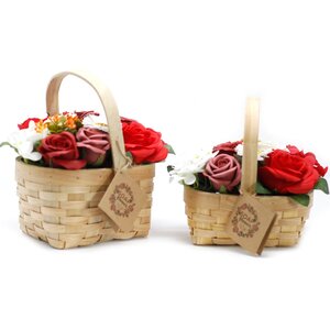 Vibrant Large Bouquet in Wicker Basket with Roses Hyacinths Sunflower