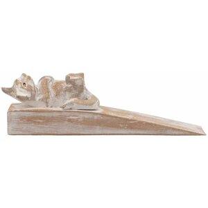 Hand Carved Kitten Doorstop