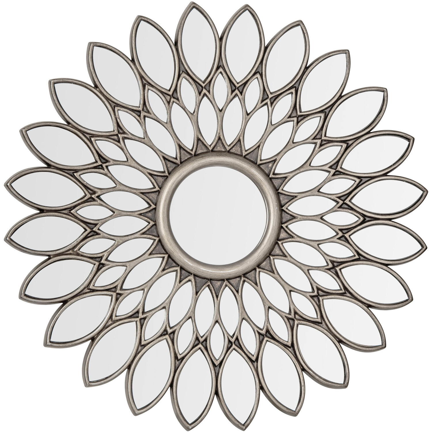 Tia Medium Gold Finish Square Wall Mirror - Silver