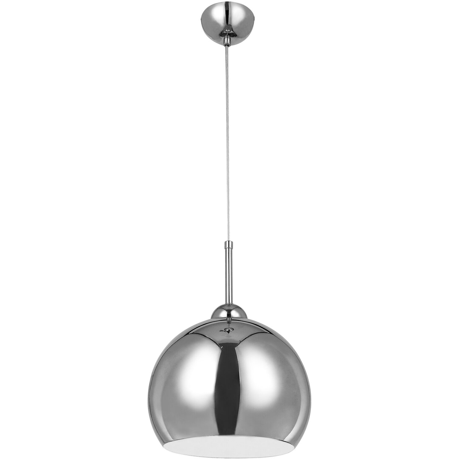 Osborn Chrome and White Inside Pendant Light - Silver