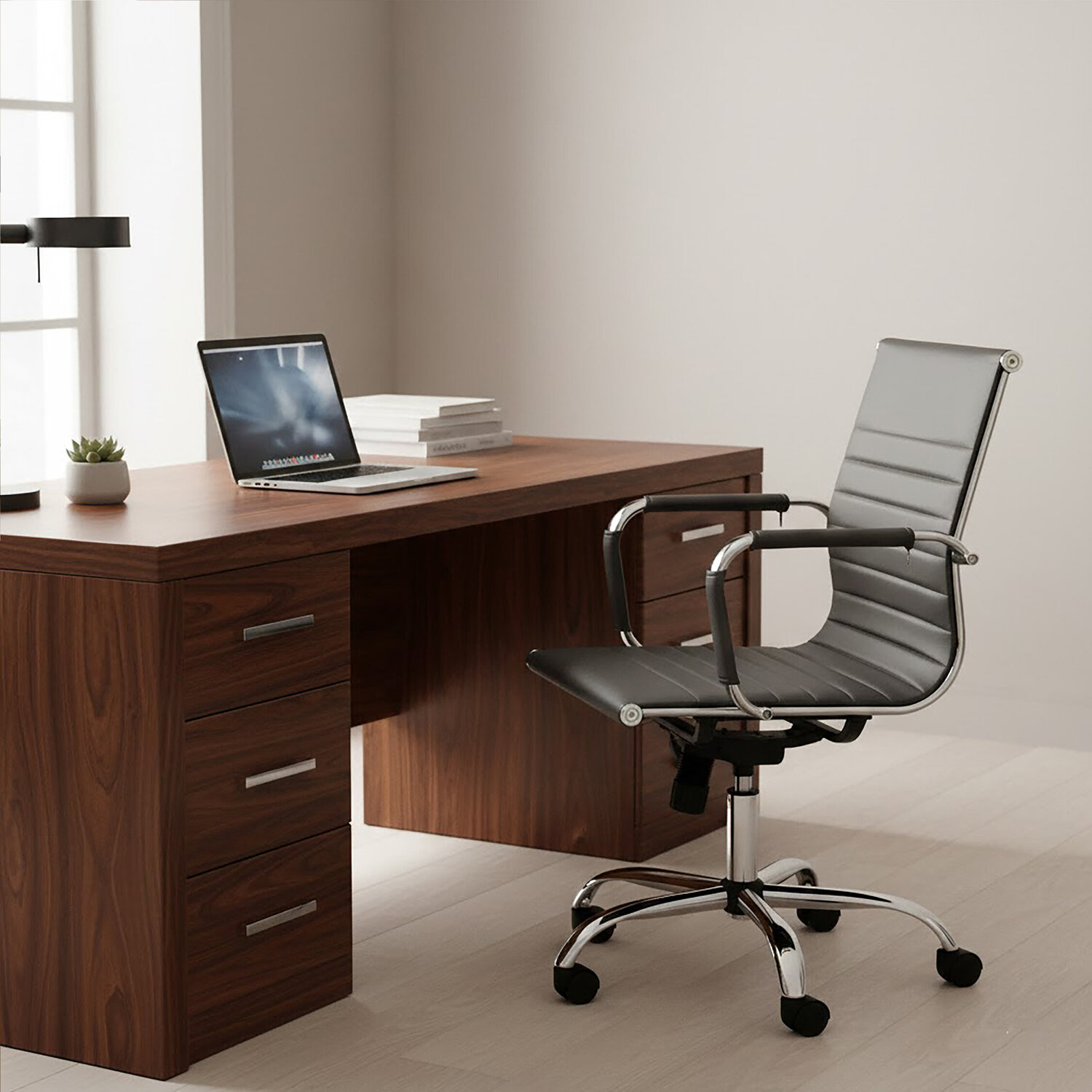 Brent Black Low Back Home Office Chair - Black