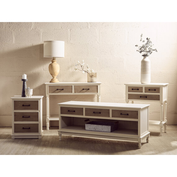 Heritage 3 Drawer White Cabinet