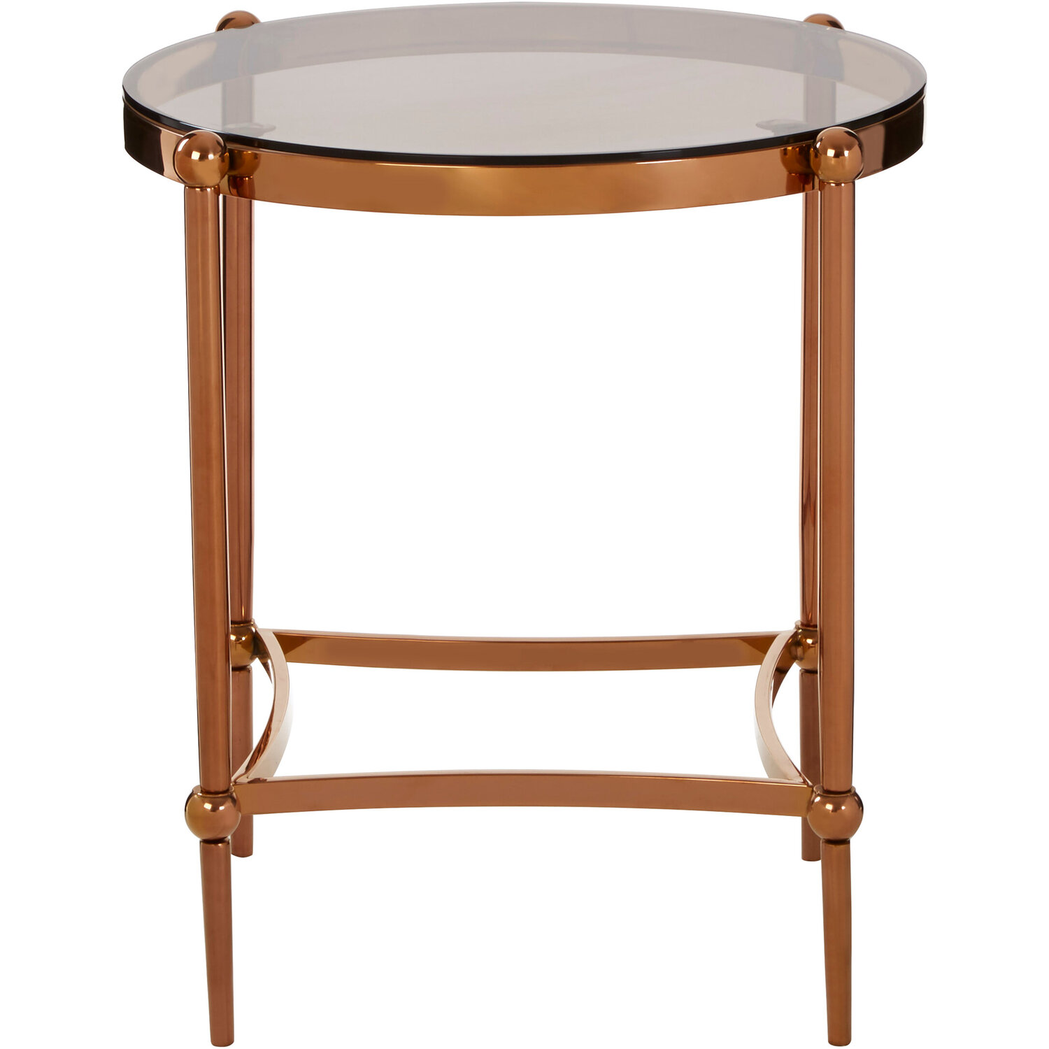Forli Rose Gold Side Table - Brown