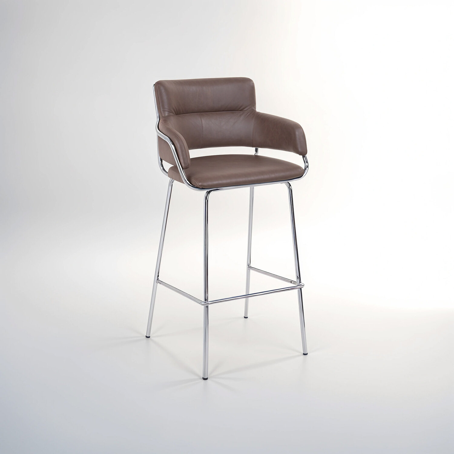 Tamzin Mink Velvet Bar Chair - Brown