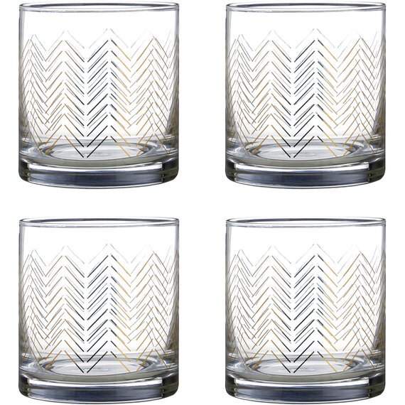 Set Of Four Jazz Tumbler Glasses