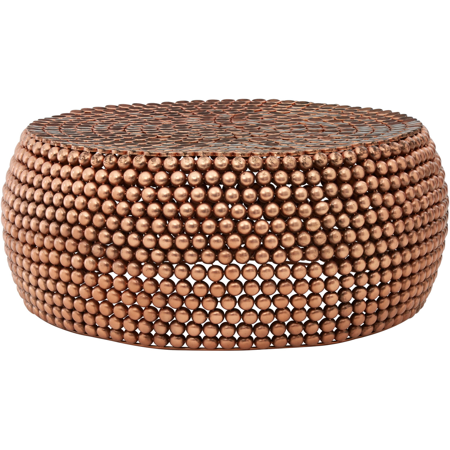 Templar Beaded Iron Copper Coffee Table - Gold