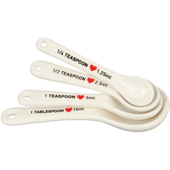 Lola Set of 4 Heart Design Measuring Spoons