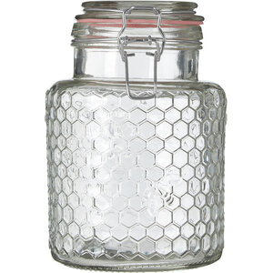 Apiaary Textured Glass Jar with Pink Seal 1300ml
