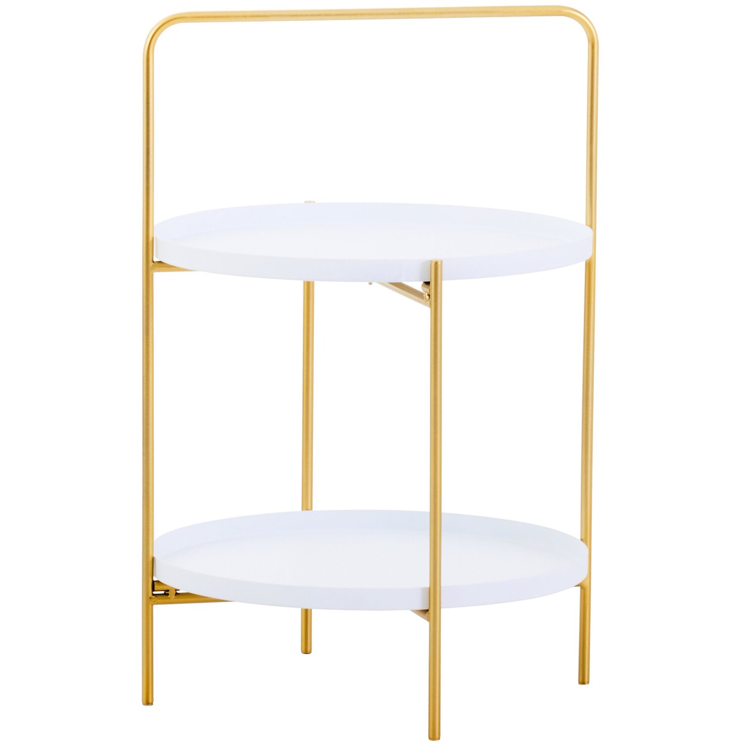 Interiors By Premier Trosa Two Tier White And Gold Side Table - White