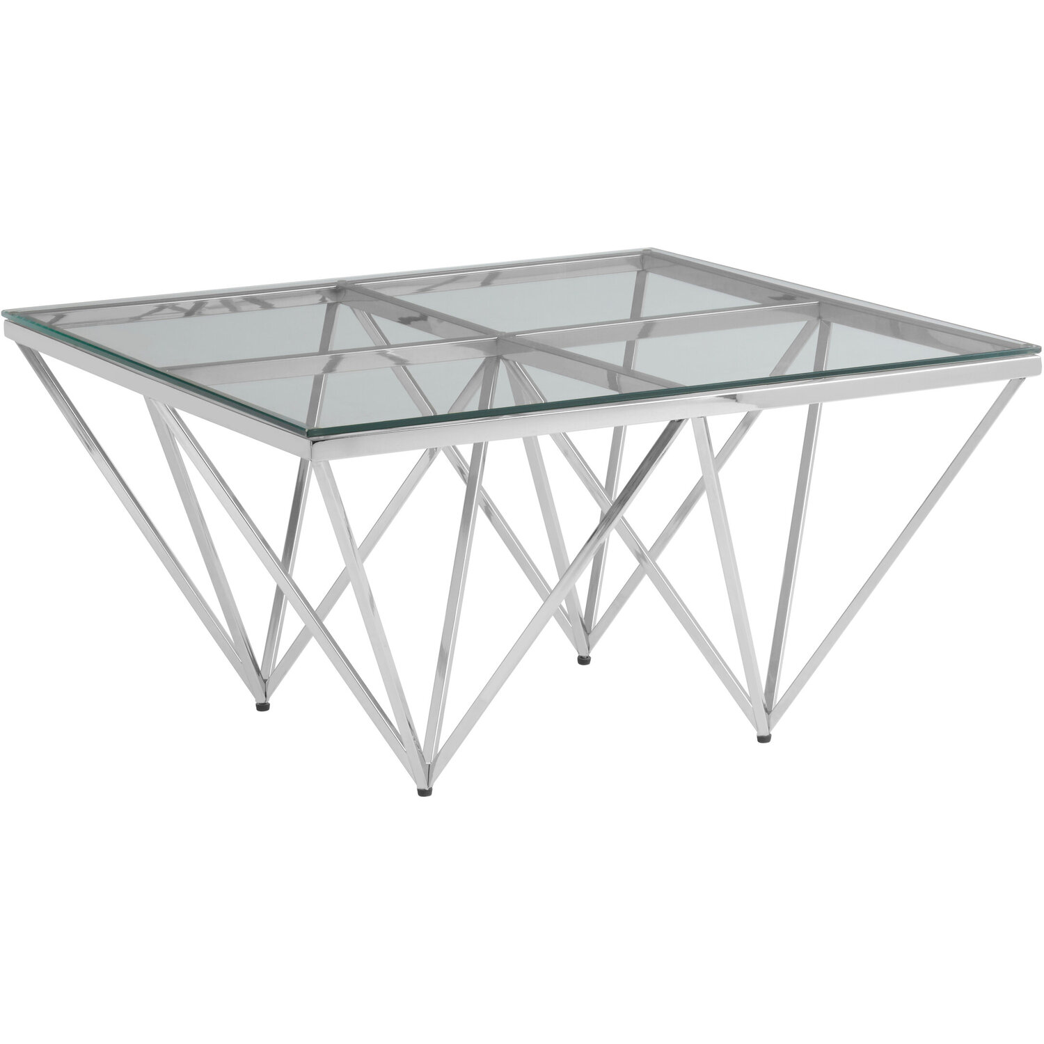Allure Tempered Glass Coffee Table - Silver