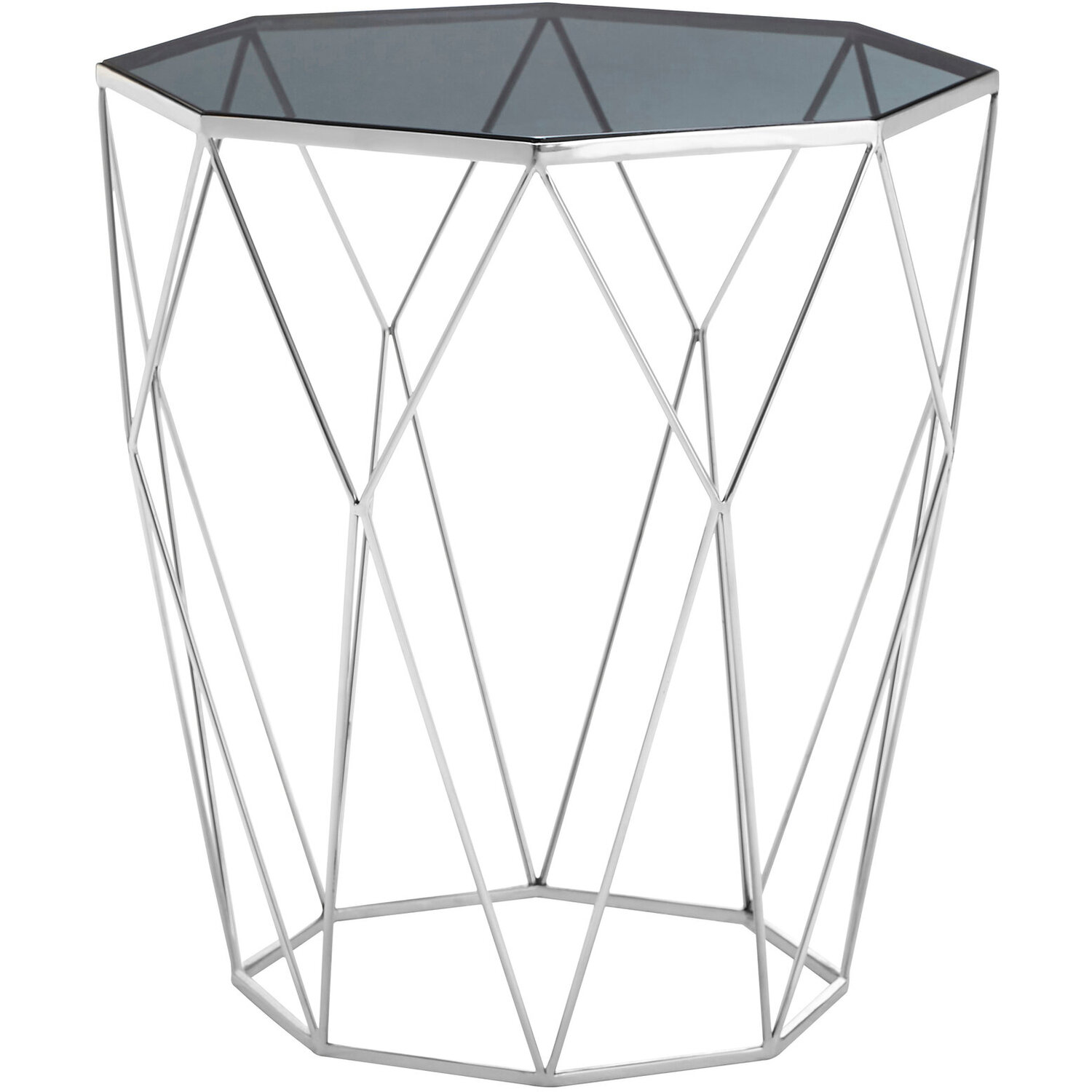 Shalimar Octagonal Silver Side Table - Black