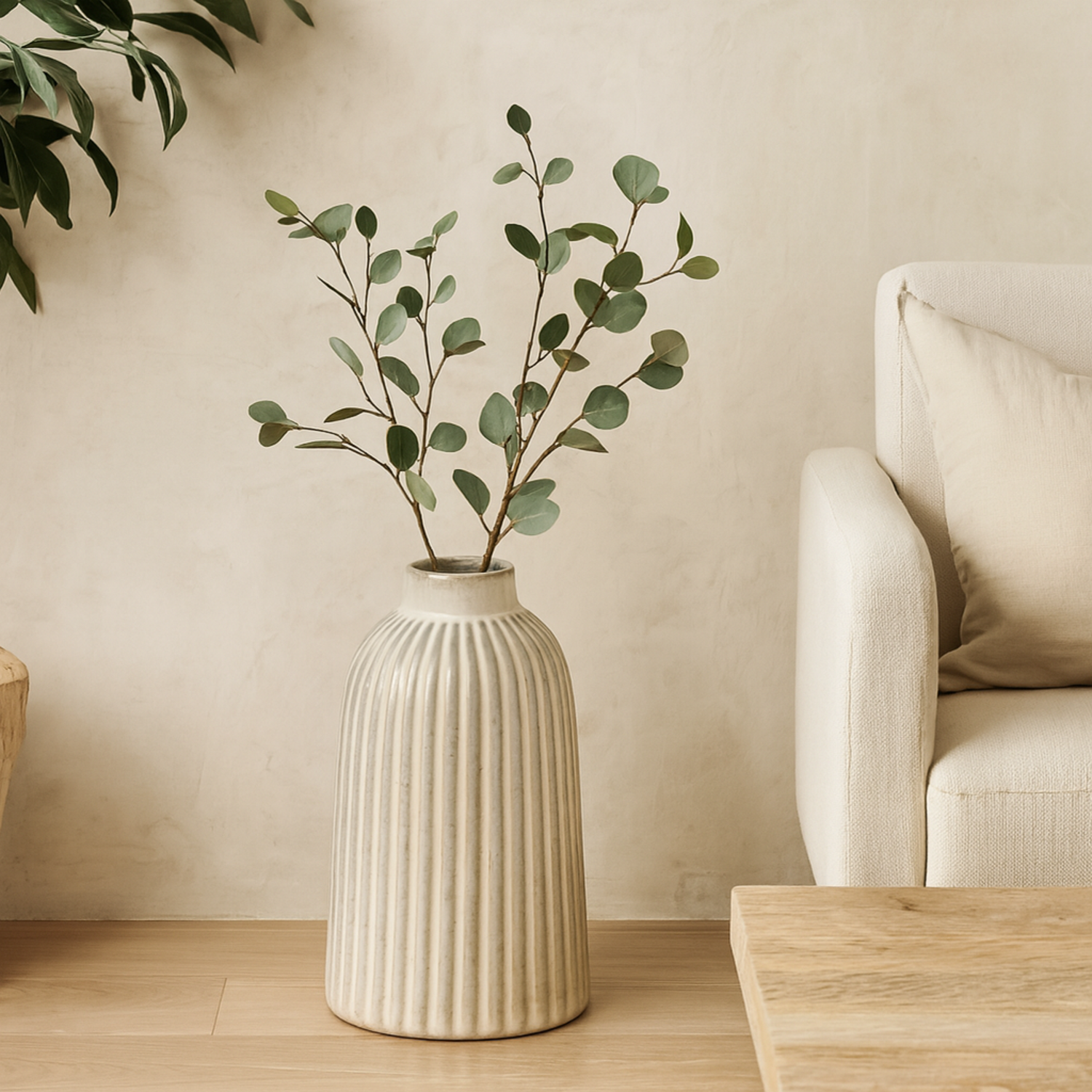 Forge Medium Matt Glazed Ceramic Bell Vase - White