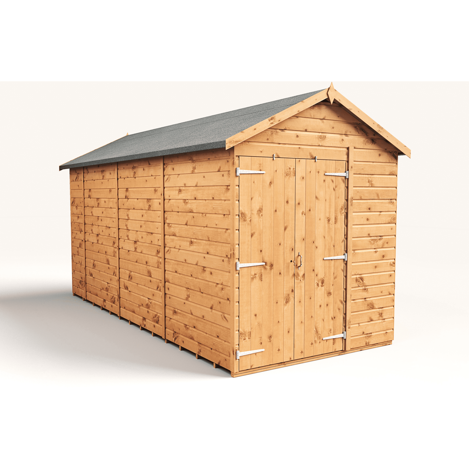 Empire 6x14 Modular Apex Garden Shed with a Double Door - Brown