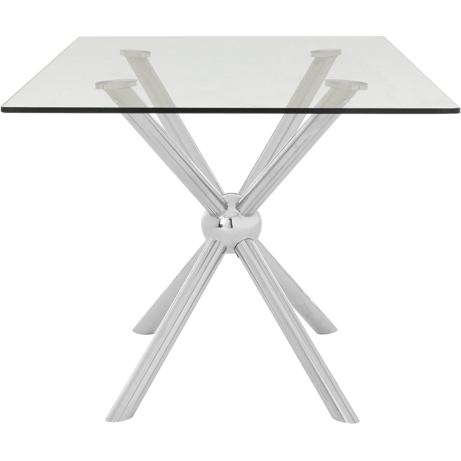 Novo Rectangular Silver Dining Table - Silver