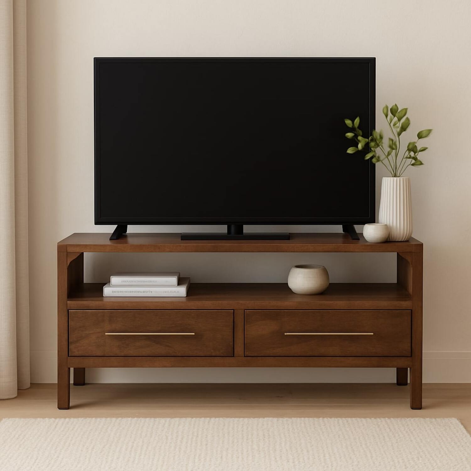 Artisan Furniture Solid Wood Arc-Line Media Console - Brown