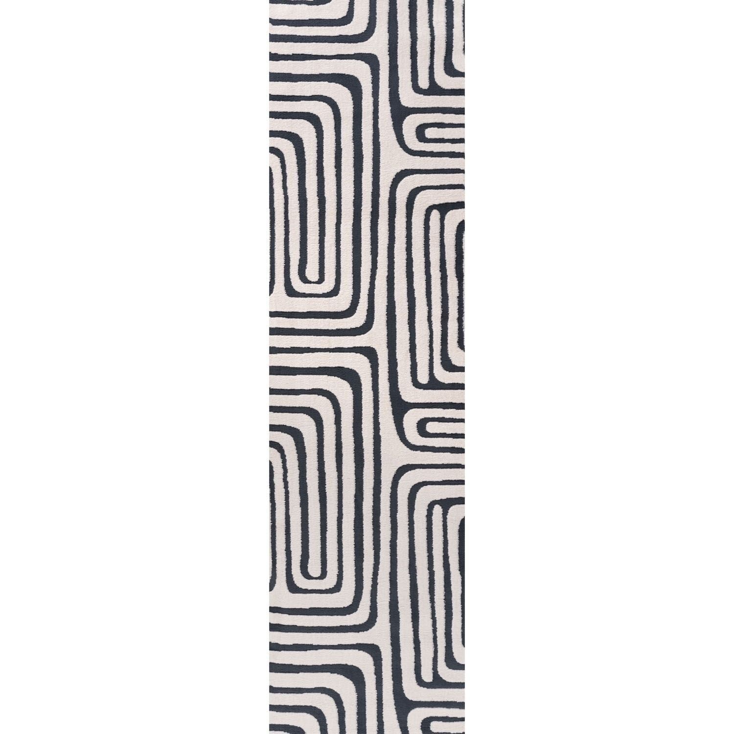 The Rugs Blue Loft Geometric Rug - 80X300 Cm - Image 2