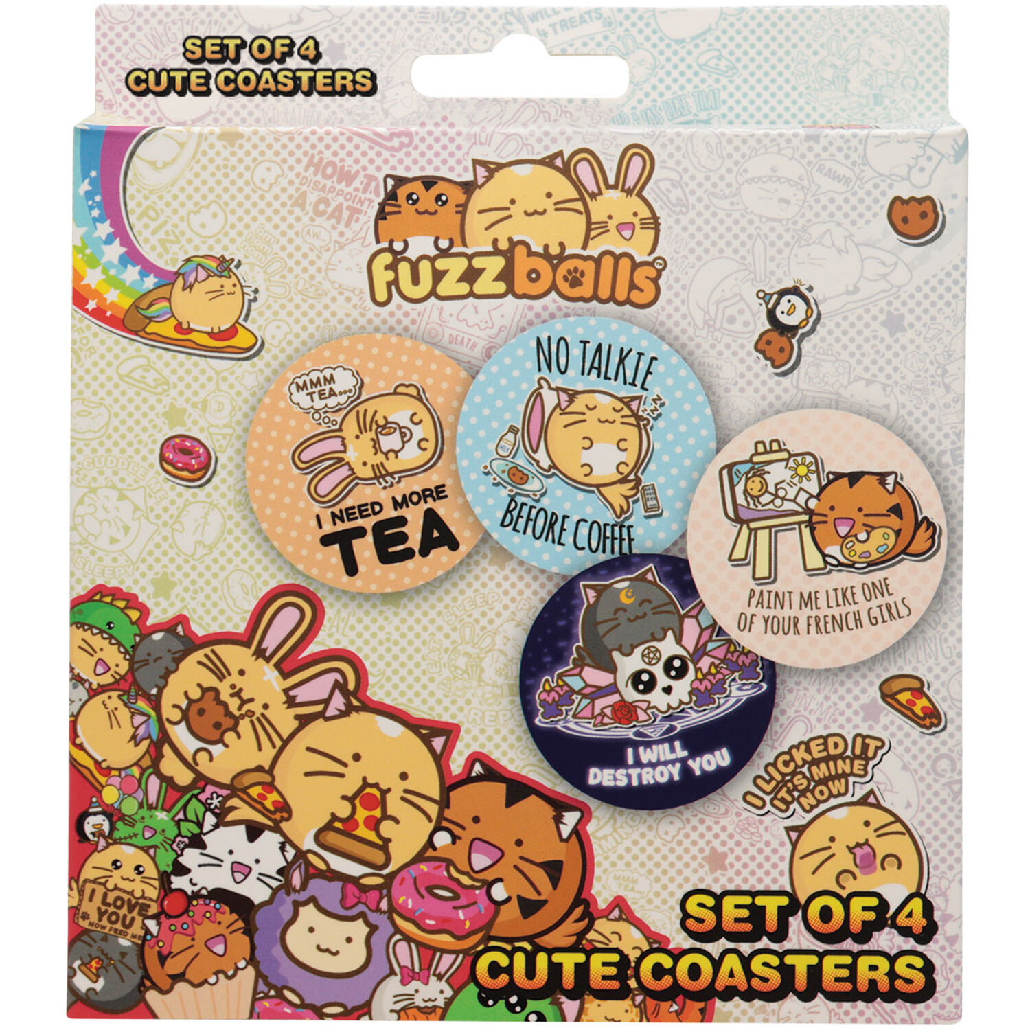 Image of Fuzzballs Set of 4 Drinks Coasters&hellip;