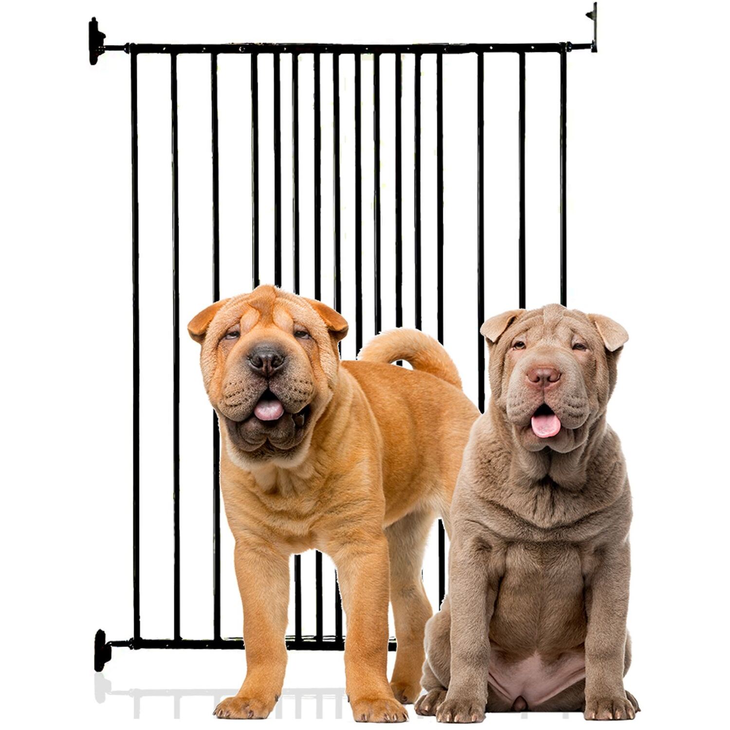 Bettacare Extra Tall Screw Fitted Pet Safety Gate, 62.5cm - 106.8cm, Black, 103.5cm in Height, Dog Stair Gate, Safety Barrier for Puppy - Image 2
