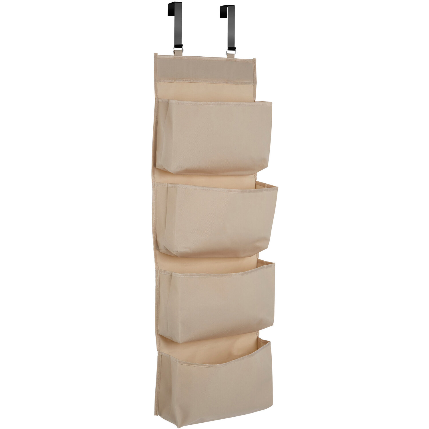 Essentials By Premier Verti 4 Tier Cream Over Door Hanging Organiser - Cream