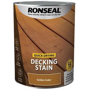 Ronseal Quick Drying Decking Stain Golden Cedar 5 litre